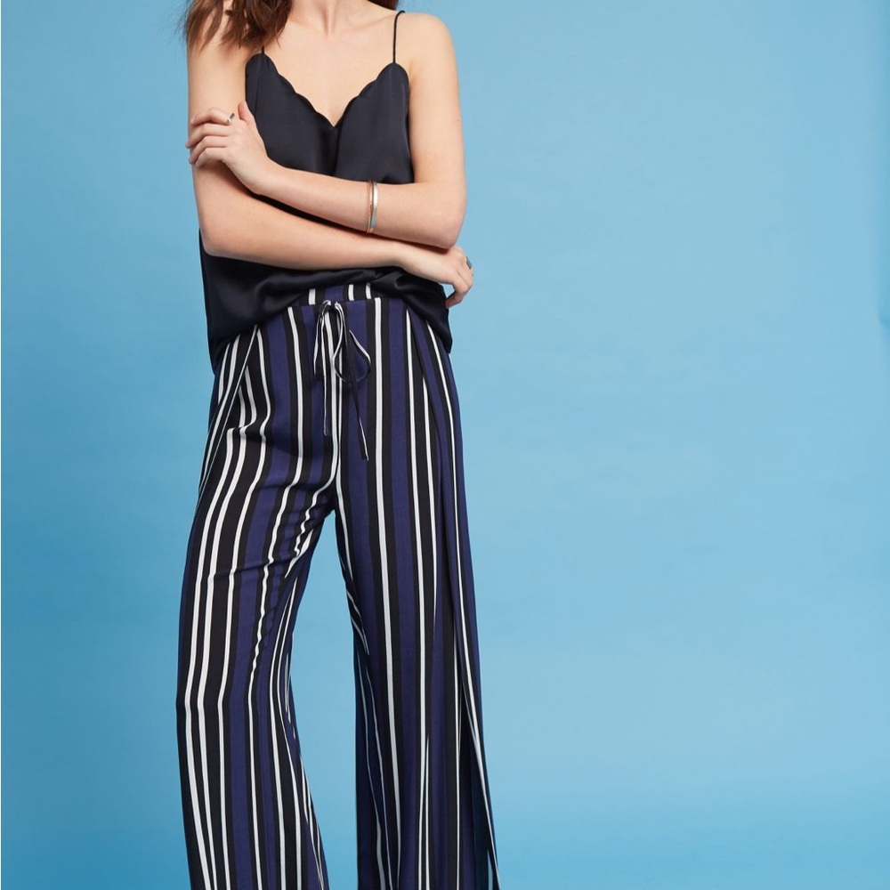Striped Navy and White Women's Pants